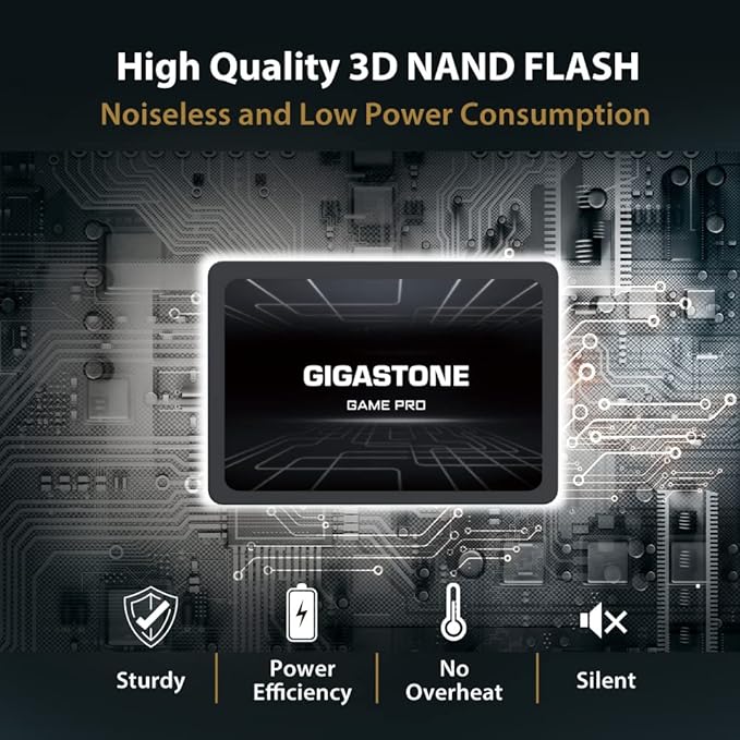 Gigastone SATA SSD 512GB (3-Pack) 2.5 inch SSD 530MB/s Upgrade Laptop PC Memory and Storage PS4 HDD Replacement 2.5" Internal Solid State Hard Drives SATA III SLC Cache 3D NAND Game Pro Performance