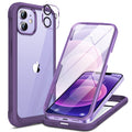 Miracase for iPhone 13 Case 6.1'',Full-Body Magnetic Clear Bumper Case with Built-in 9H Tempered Glass Screen Protector,Military Drop Protection Outdoor Phone Case — iPhone 12/12Pro