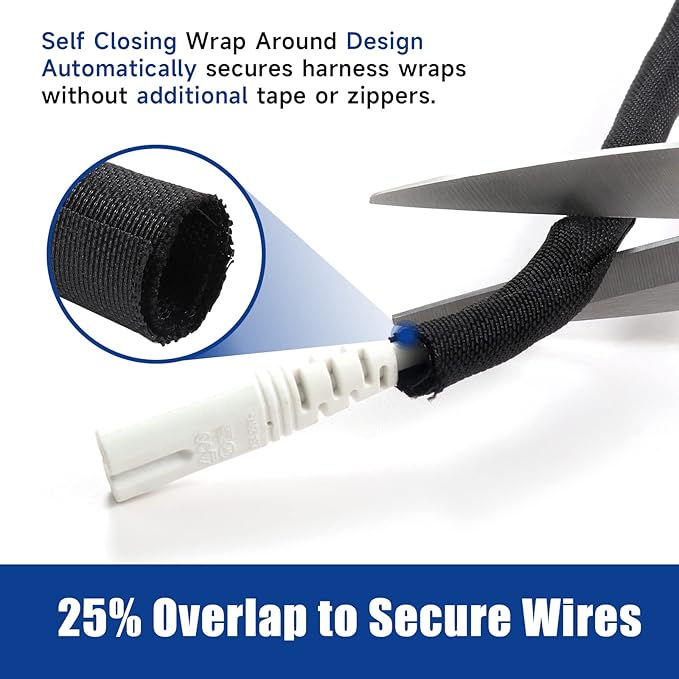Automotive Wire Sheathing Split Wire Loom Braided Mesh Woven Cable Sleeve for Wires/Cable Cord Protector (1/4" - 95 Feet)