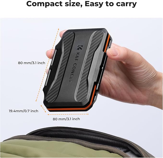 K&F Concept 24 Slots Memory Card Case, Water-Resistant Shockproof Memory Card Holder Storage Carrying Case for 12 SD SDXC SDHC Cards, 12 CFexpress Type A Cards