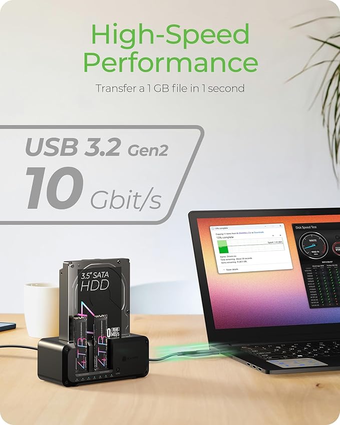 M.2 NVMe & SATA SSD/HDD Hard Drive Docking Station, ICY BOX USB-C 10Gbps NVMe Cloner&Reader, TripleBay Hard Drive cloner for 2.5"/3.5" SSD&HDD Hard Drives, Offline Cloning, Tool-Free (3 Bay)
