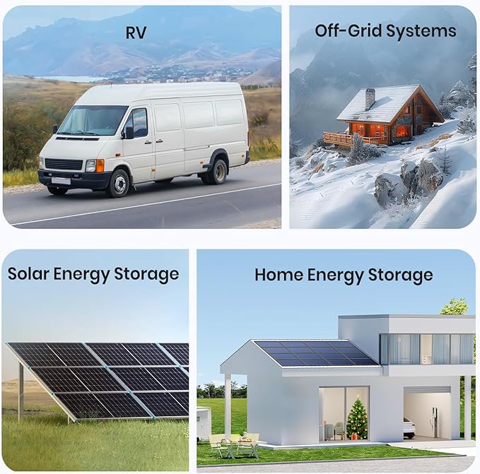 2Pack 12.8V 100AH Group 31 High/Low Temp Cutoff LiFePO4 Lithium Battery with 1280W, Built-in 100A BMS, Rechargeable Battery for RV/Camper,Solar,Off-Grid Applications, Home Energy Storage, Backup Power