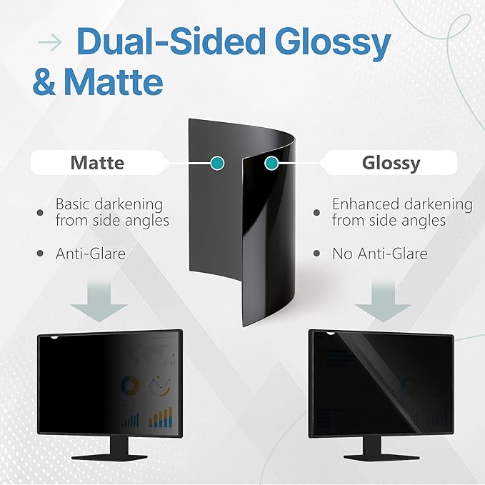 VINTEZ 23 Inch 16:9 Privacy Screen for Computer Monitor and Laptop - Anti Glare Protector Film Blue Light Filter Eye Protection - Computer Screen Privacy Shield, [1 Pack]