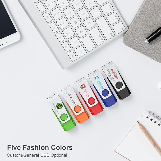 4GB Flash Drive 20 Pack, Wooolken USB 2.0 Memory Stick with Lanyards Swivel USB Stick for Data Storage and Backup (Mixed Colors)