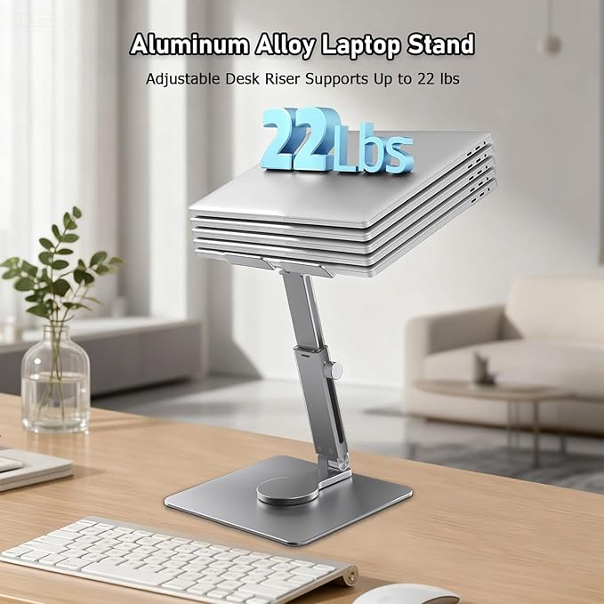 Tablet Stand, Height Adjustable with 360 Rotating Base - Desk Stand Holder, Rotating Display Stand for All 5.8-12.9” iPad Samsung Phone Tablet Kindle E-Reader and More
