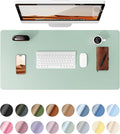 YSAGi Leather Desk Protector, Office Mat, Large Mouse Mat, Non-Slip PU Leather Blotter, Laptop Pad, Waterproof Writing Pad for Office and Home (Pale Green, 31.5" x 15.8")
