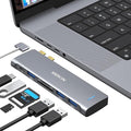 USB C Adapter for MacBook Pro/Air M1 M2 2021 2020 2019 2018,MOKiN Hub MacBook Pro Accessories with 3 USB 3.0 Ports,USB C to SD/TF Card Reader and 100W Thunderbolt 3 PD Port