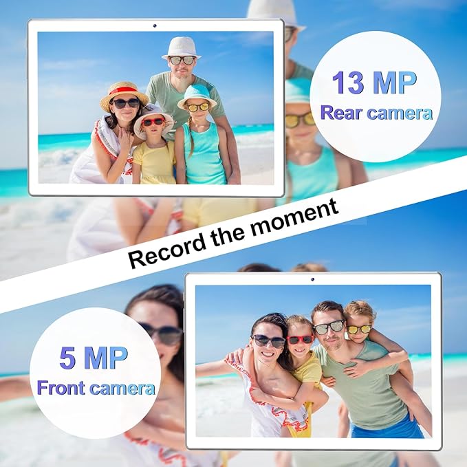 ANTEMPER Latest Android Tablet 10.1 Inch, 5G WiFi Tablets Mit 16GB RAM+128GB ROM(1TB TF),2 in 1 Tablet with Keyboard Mouse Pen-Octa-Core2.0Ghz | 7000mAh | 1080FHD | 13MP Camera | WLAN GPS -Silvery