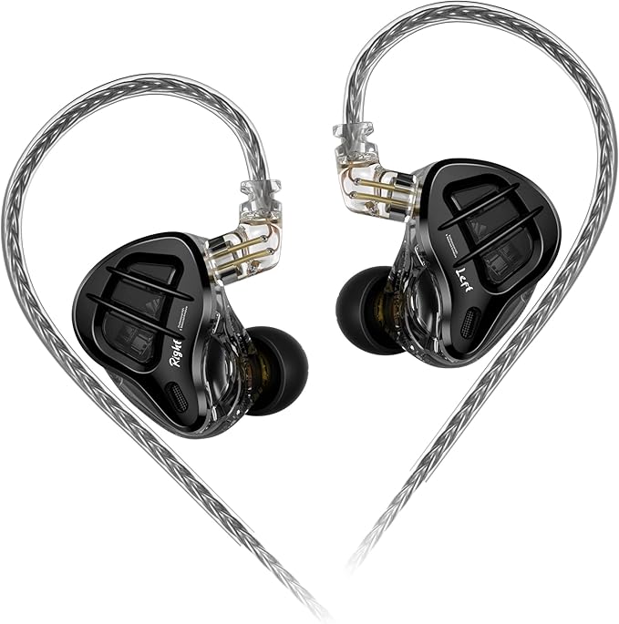 KZ ZAR in-Ear Monitor 7BA+1DD Hybrid 8 Drivers Gaming Earbuds HiFi Bass Noise Isolation IEM, Clarity in All Frequency Stereo Comfort-fit in Ear Headphones for Audio Engineers, Musicians(No Mic)