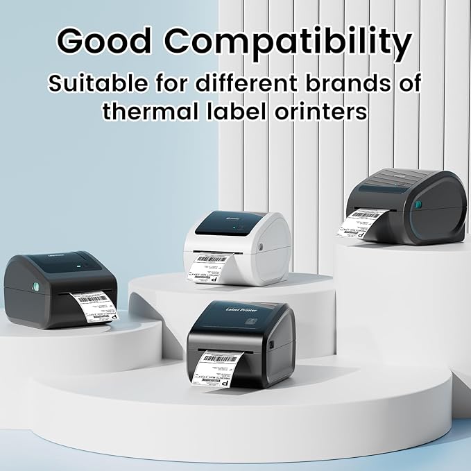 4x6 Thermal Shipping Label, Shipping Address Labels (2 Rolls of 500 4x6 Roll Labels) - Compatible with Nelko, JADENS, beeprt, ASprink, Rollo, Zebra, Omezizy and Other Thermal Printers