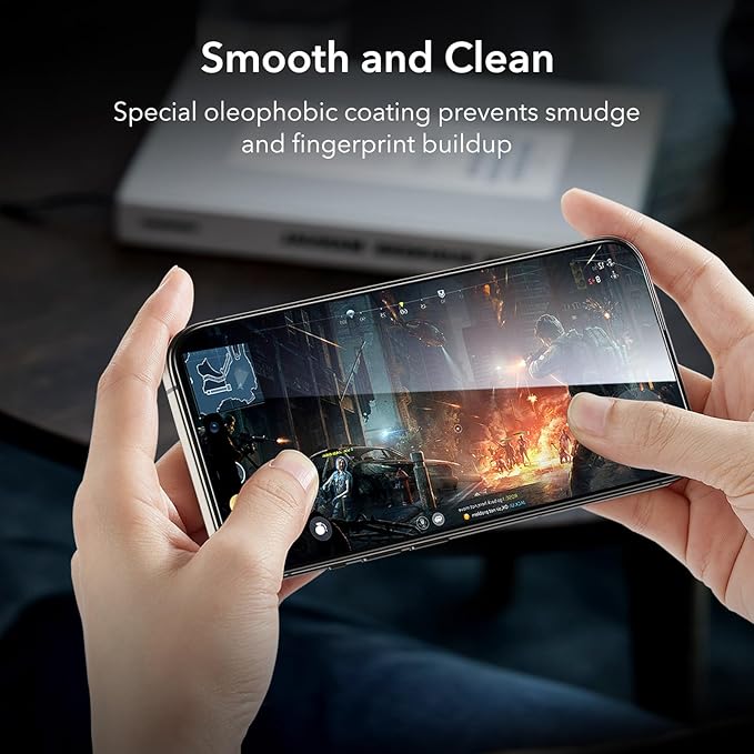 ESR 3+1 Pack for iPhone 15 Pro Max Screen Protector, [9H Hardness] [Military Grade Shatterproof] Full Coverage Ultra-tough Tempered Glass Film, Easy Installation Frame, 1 Set of Camera Lens Protector