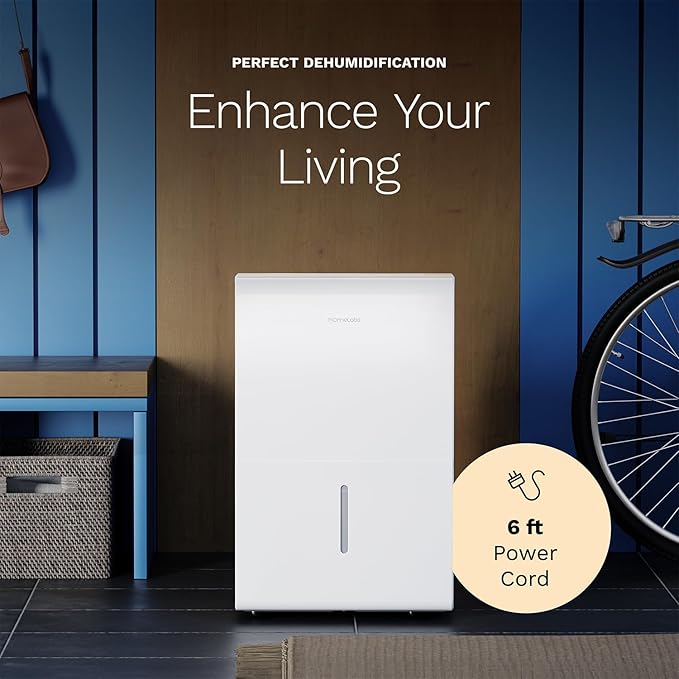 hOmeLabs 50 Pint Wi-Fi Dehumidifier for up to 7,000 Sq Ft Rooms (MAX 120 Pint at 95°F, 90% RH) – Powerful Humidity Control for Large Rooms and Basements