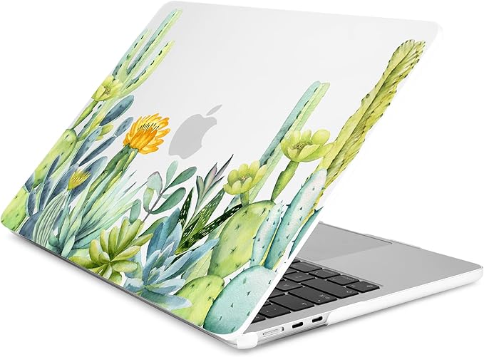 Batianda Premium Case for New MacBook Air 15 inch 2025 M4 2024 2023 with M3 M2 Chip Model A3241/A3114/A2941, Designed Protective Plastic Hardshell & Keyboard Cover & Screen Protector, Cactus