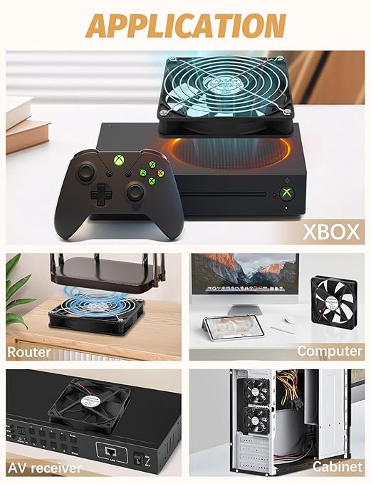 140mm x 25mm USB Computer Fan with 3 Speed Degree 5v PC Cooling Fan for DVR Receiver PlayStation Xbox AV Cabinet