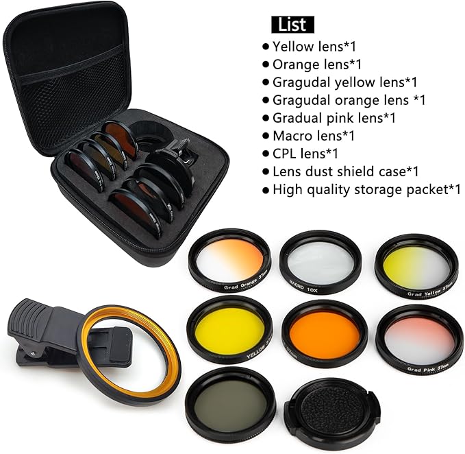 Reef Coral Lens Phone Kits for Phone 7 Lenses Kit 1 Dust Shield Case 2 Lens Clips