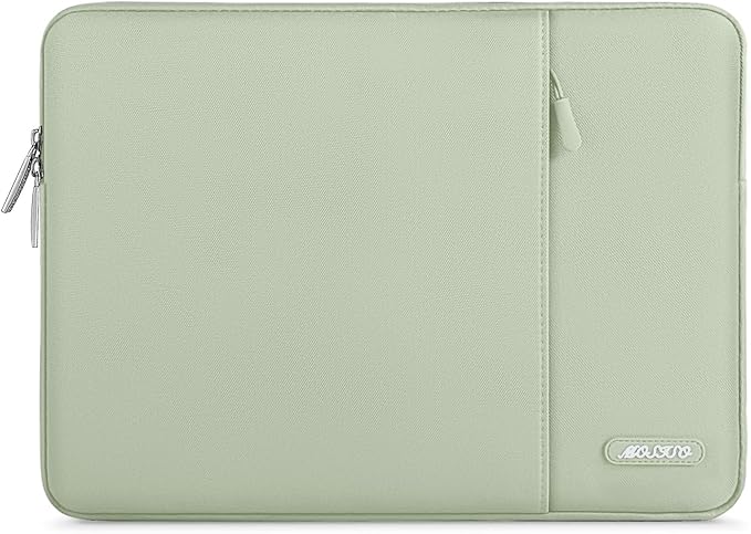 MOSISO Laptop Case 14 inch, 14 inch Laptop Sleeve Compatible with HP Lenovo Dell ASUS Acer, HP Stream, Dell Latitude, Lenovo IdeaPad, Polyester Vertical Computer Sleeve Bag with Pocket, Sage Green