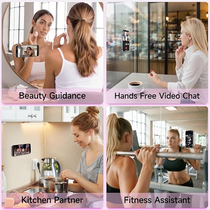 Silicone Suction Phone Case Mount, Non Slip Suction Cup Phone Mount, Phone Accessories Holder for Selfies and Videos, Silicon Adhesive Phone Stand Sticky for Cell Phone White