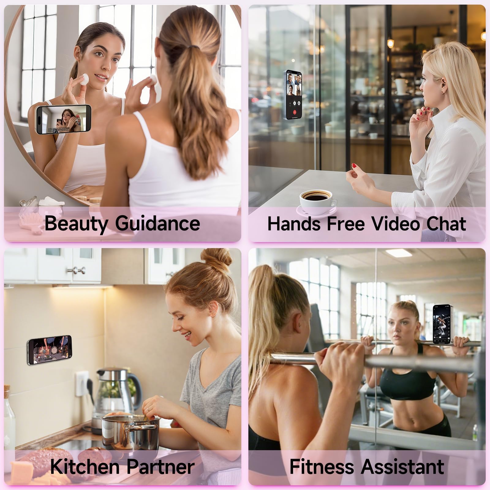 Yojaro Silicone Suction Phone Case Mount, Non Slip Suction Cup Phone Mount, Phone Accessories Holder for Selfies and Videos, Silicon Adhesive Phone Stand Sticky for Cell Phone Purple
