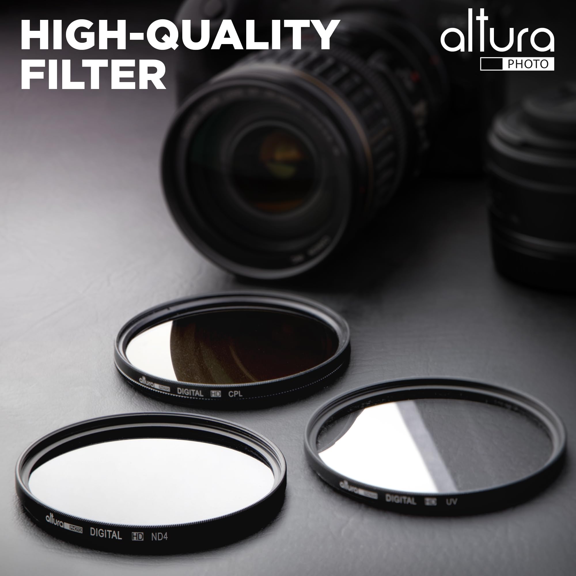 Altura Photo 52mm Camera Lens Filter Kit, UV, Polarizing & ND with Case