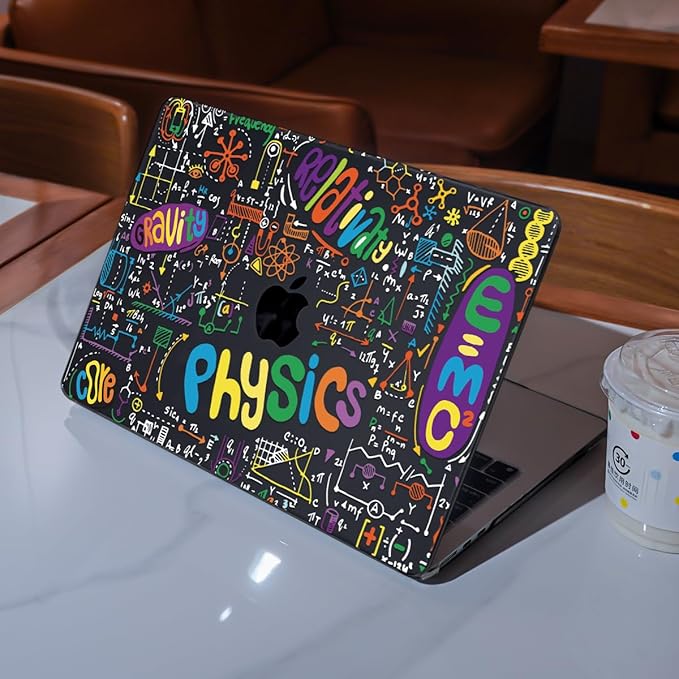 Compatible with MacBook Air 13.6 Inch Case A3240 M4 A3113 M3 A2681 M2 Chip 2025 2024 2023 2022 Release, Crystal Black Pattern Plastic Hard Shell Cover for Mac 13.6 M4, Physical Chemistry