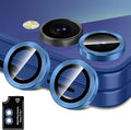 for Samsung Galaxy Z Flip 7 Camera Lens Protector, Individual Metal Ring Tempered Glass Lens Cover, [Strong Adsorption] Scratch Resistant Ultra-Thin HD Clear Lens Cover, 1 Set-Blue Shadow