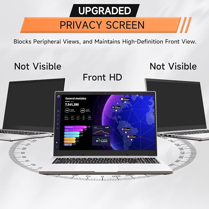 Nano Laptop Privacy Screen 14 Inch 16:9, No Glue Computer Monitor Privacy Shield, Matte Anti Glare Blue Light Filter Compatible with Lenovo Hp Dell Acer Asus Thinkpad Envy Xps