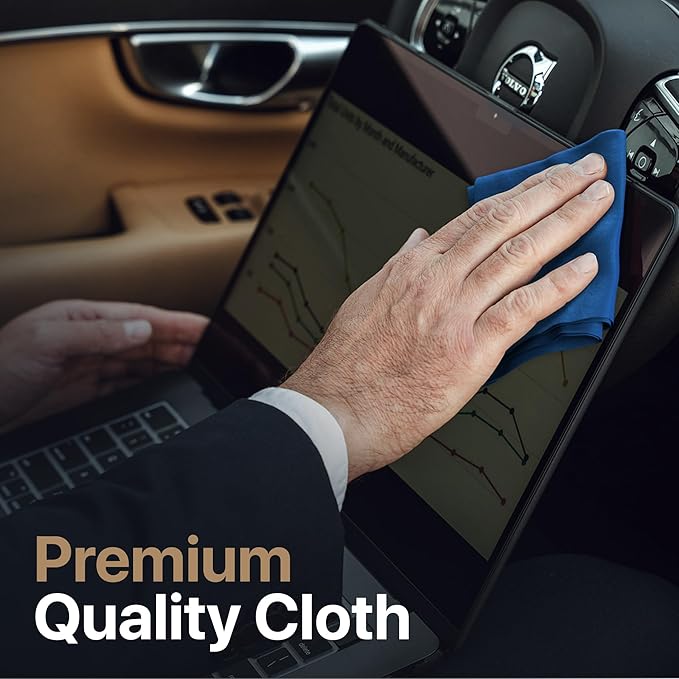 Kuzy Premium Microfiber MacBook Screen Cleaner and Keyboard Protector - Anti-Imprint Laptop Cleaning Cloth for MacBook Pro 16" and MacBook Air 15", Scratch-Free, 13 x 8.5 inches, 1 Pack - Navy Blue