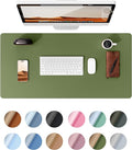YSAGi Leather Desk Protector, Office Mat, Large Mouse Mat, Non-Slip PU Leather Blotter, Laptop Desk Pad, Waterproof Writing Pad for Office and Home (Green, 23.6" x 13.8")