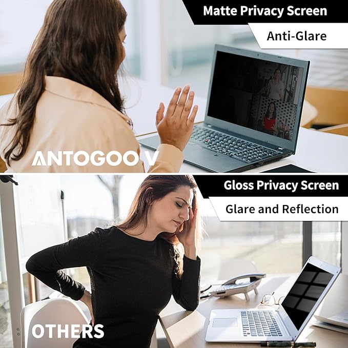 2 Pack Privacy Screen Compatible with MacBook Air 15 Inch Screen Protector (2023-2025, M2, M3, M4 Chip), Anti Blue Light Glare & Anti Scratch Computer Privacy Shield for Mac Air 15.3"