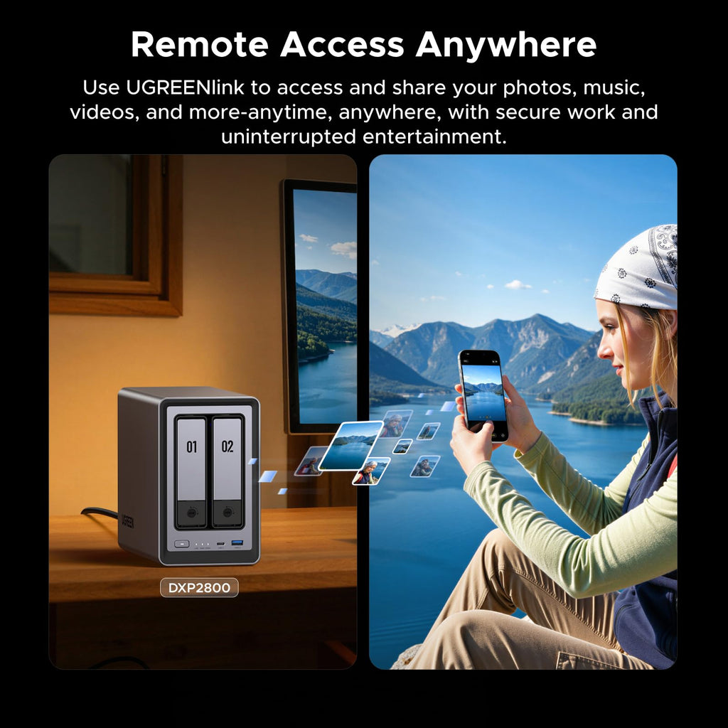 UGREEN NAS DXP2800 2-Bay, Ideal for Content Creators and Enthusiasts