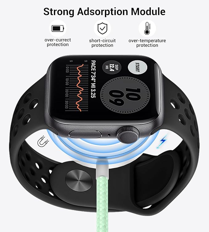 Temdan for Travel Vacation Essentials,3 in 2 USB C Cable for Apple Watch Charger/iPhone 16 Charger/Lightning,Multi Charging Cable Cord,Camping Essentials,Designed for iWatch &iPhone 16-12-5FT Green