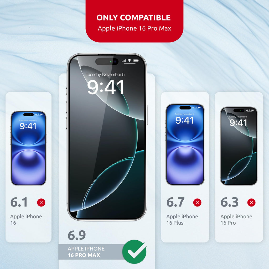 Intaleo Screen Protector for iPhone 16 Pro Max – MagicBox Tempered Glass Screen Protector iPhone 16 Pro Max (2 Pcs) Edge-to-Edge Protection with 2 Applicators, 9H Hardness, Oleophobic Coating