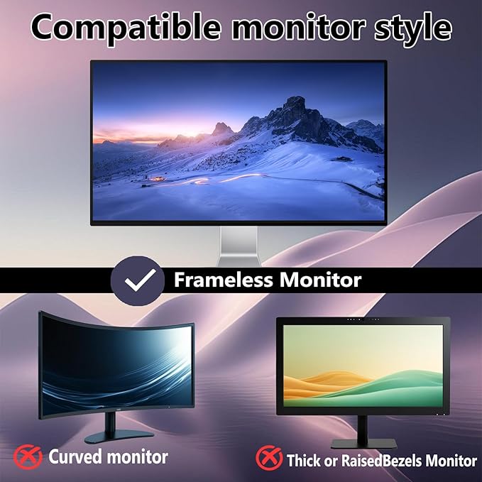 Magnetic Computer Privacy Screen Filter 24 Inch for Frameless Monitor Thin Bezel 16:9 Widescreen, Hanging Removable Anti Blue Light Privacy Shield Protector Eye Protection