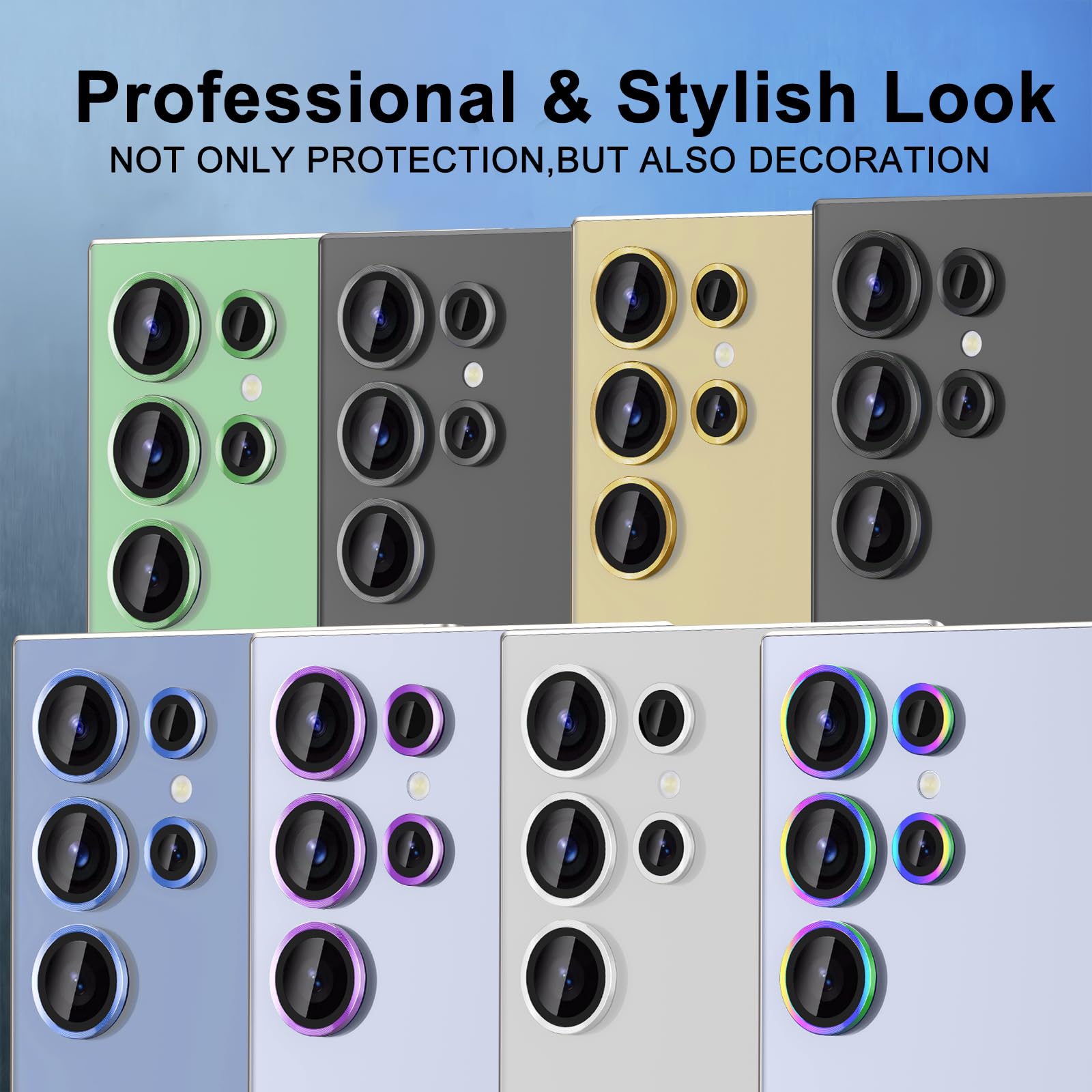 Avocase for Samsung Galaxy S25 Ultra Camera Lens Protector, Individual Metal Ring Tempered Glass Lens Cover, [Strong Adsorption] Scratch Resistant Ultra-Thin HD Clear Lens Cover, 1 Set-Purple