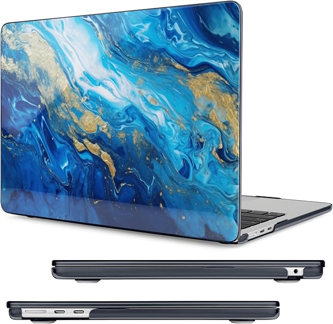 Compatible with MacBook Air 13.6 inch Case, M4 A3240/M3 A3113/M2 A2681 (Released 2025 to 2022), Hard Shell, Keyboard Cover, Screen Protector, Webcam Cover & Type-C Adapter, Oceans