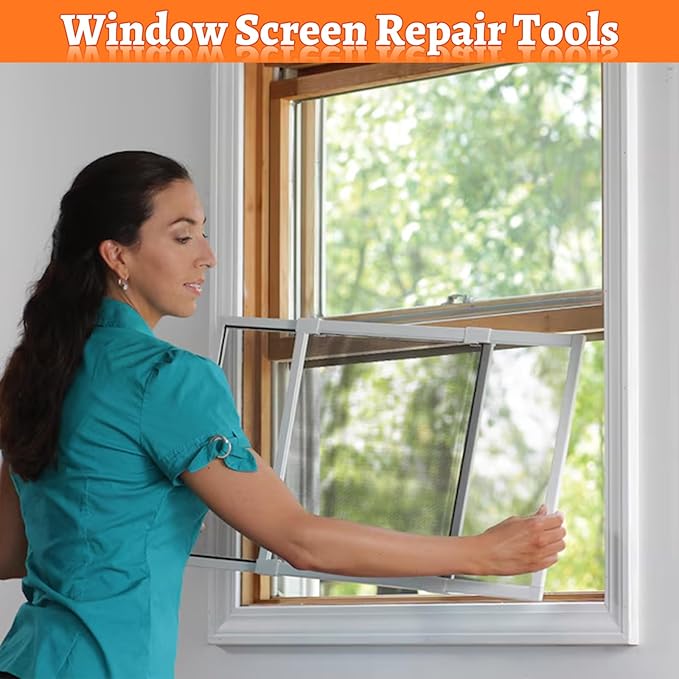 Screen Repair Tool,Window Roller,Spline Installer,9 in 1 Window Installation Tool,Screen Mouse Spline Roller for Installing & Replacing Window Patio Sliding Door (9 in 1)
