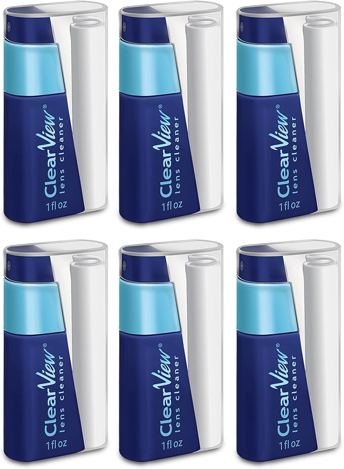 Portable Lens Cleaner Kit (6-Pack) – Travel Size with Premium Cleaning Solution, Refillable Spray + Microfiber Cloth – Safe for All Lenses, Compact, On-the-Go & Bulk Value