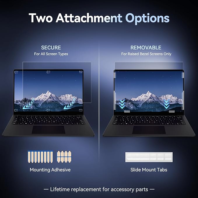 Laptop Privacy Screen 17 Inch Compatible With Lenovo Hp Dell Acer Asus Thinkpad Envy Xps, 16:10 Aspect Removable Anti Glare Blue Light Filter Protector, 17in Computer Monitor Privacy Shield
