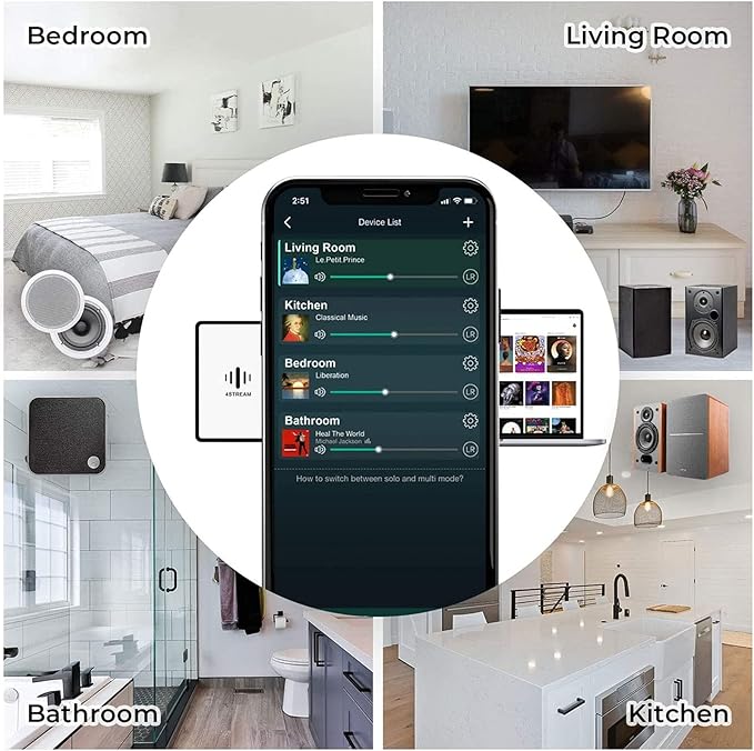 Arylic Stereo WiFi and Bluetooth 5.0, 2-Channel Class D Wireless Mini Home Amplifier for Speakers with spotify, airplay 1, Multi-Room/multizone Digital Audio Amp-Up2stream A30 +