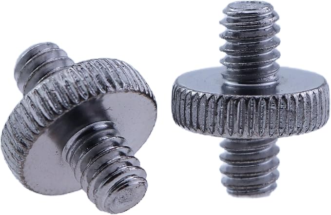 5PCS 1/4 Inch-20 to 1/4 Inch-20 Dual Head Adapter - Male to Male Metal Tripod Screw Adapter