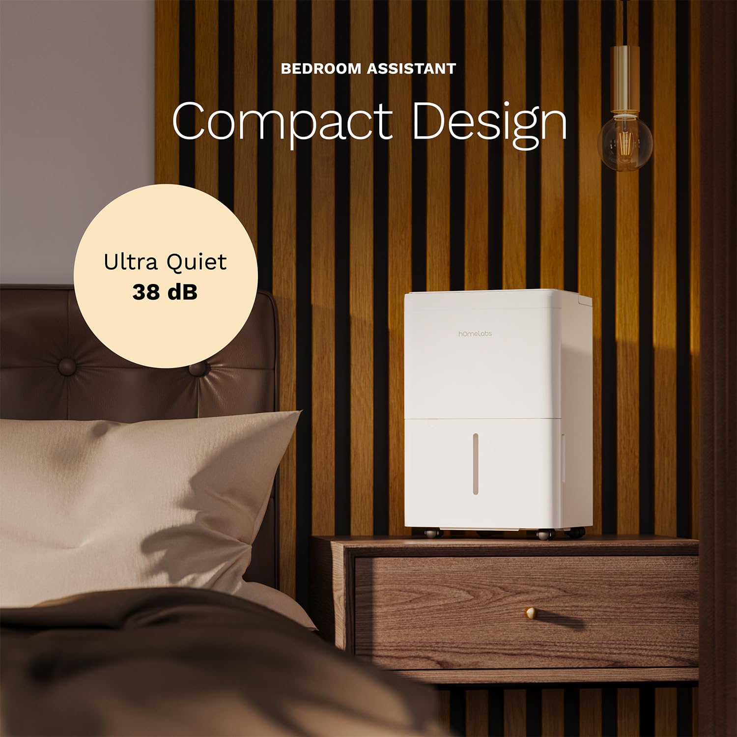 hOmeLabs Dehumidifier 1,800 Sq Ft 8 Pint (MAX 24 Pint at 95°F, 90% RH)