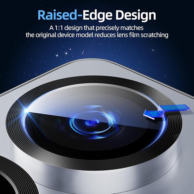 X-it Camera Lens Protector for Samsung S25 Plus, 9H Tempered Glass, Independent Metal Aluminum Edge Original Protection Design, Suitable for Phone Case, Anti-scratch, Anti-reflective,Blue