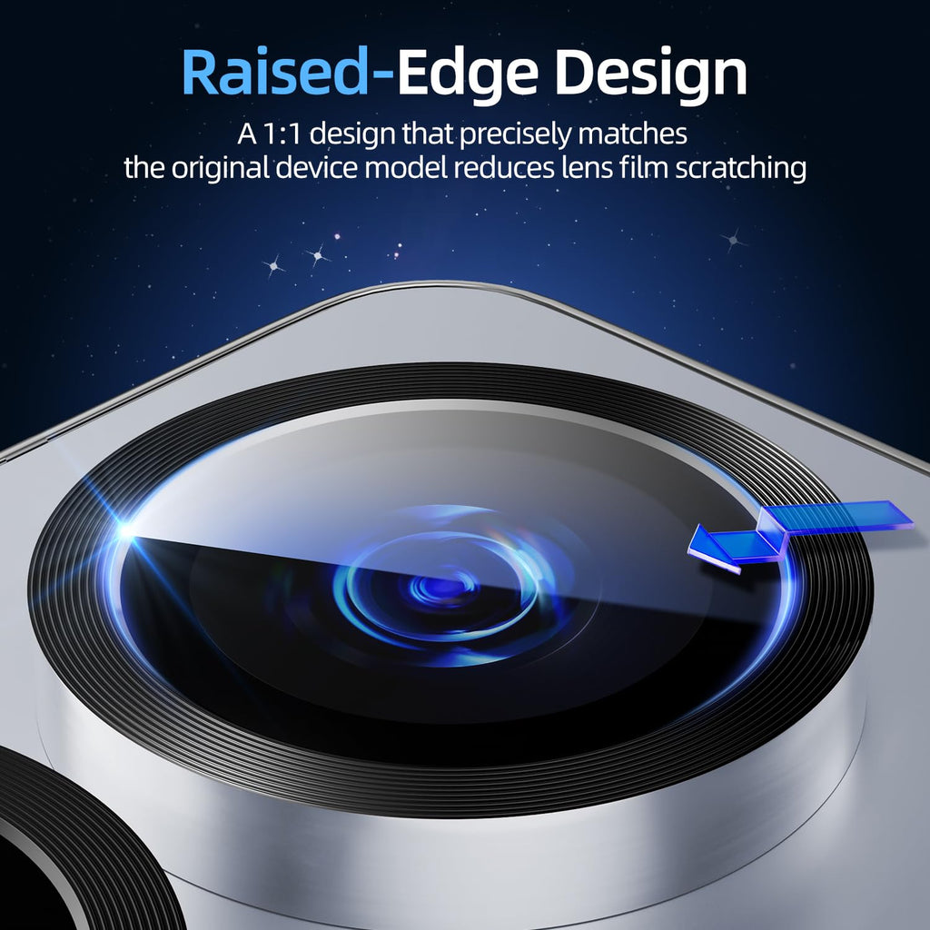 X-it Camera Lens Protector for Samsung S25, 9H Tempered Glass, Independent Metal Aluminum Edge Original Protection Design, Suitable for Phone Case, Anti-scratch, Anti-reflective,Blue