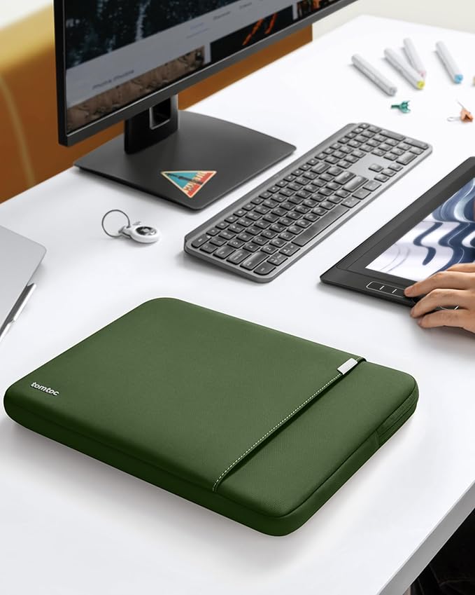 tomtoc 360 Protective Laptop Sleeve for 14-inch MacBook Pro M4/M3/M2/M1 Pro/Max A3112 A3401 A3185 A2992 A2918 A2779 2024-2021, Water-Resistant Case Bag with Accessory Pocket for 13.8 Surface Laptop 7