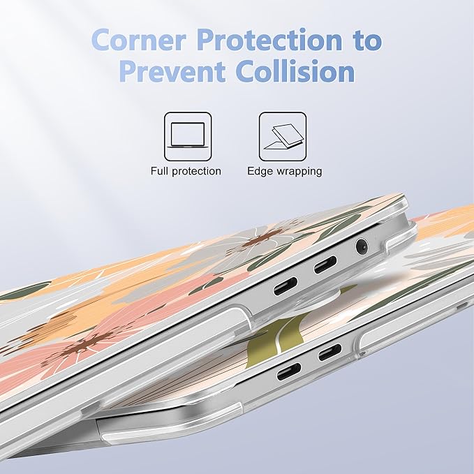 for MacBook Pro 16 inch Case 2019 2020 Release Model A2141, Plastic Hard Shell Cover with Keyboard Cover & Screen Protector for MacBook Pro 16 inch with Touch Bar & Touch ID - Floral P227