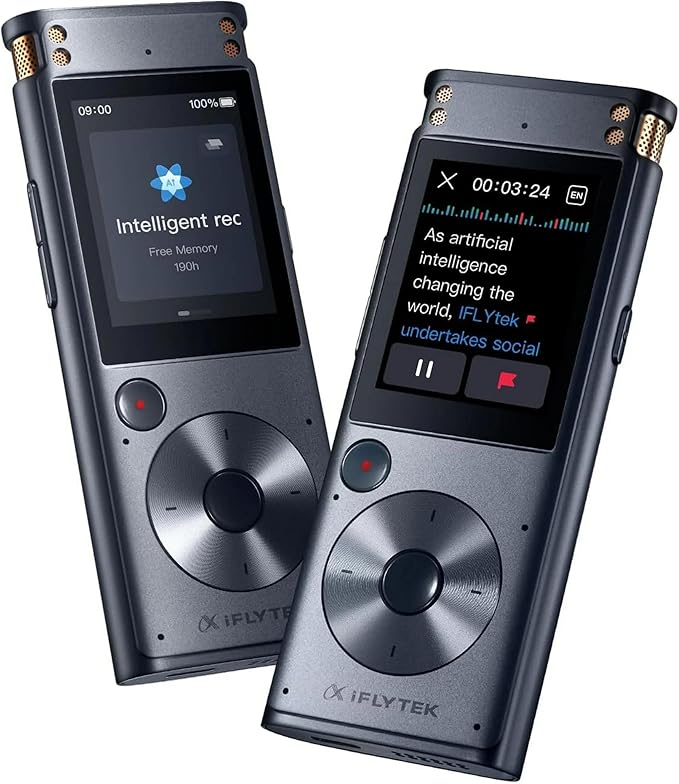 Offline AI Voice Recorder with Playback, Secure Digital Recorder with 5-Language Voice-to-Text, Noise Reduction, Local Storage for Meetings, Lectures, Interviews & Learning, No Subscription