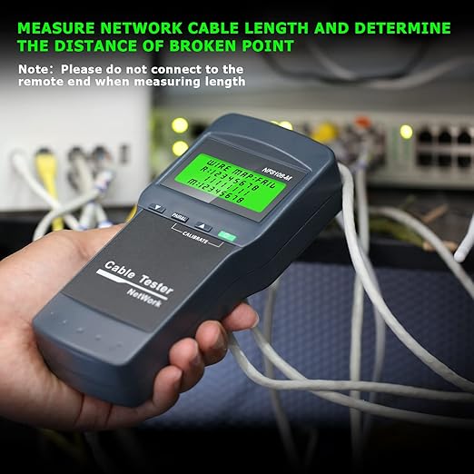 RJ45 Network Cable Tester, VXSCAN 8 Remote Units Network LAN Length Ethernet Cable Tester Kits for Cat5/CAT5e/CAT6/CAT6e - Locate The Breakage Point Length Measurement & Continuity Checking