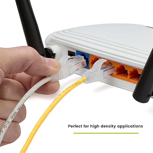 TRUECABLE Cat6 Component Rated Patch Cable, Unshielded (U/UTP), 7ft, Yellow, 28AWG Solid Copper, Snagless 10G High-Speed Ethernet Cable, PoE++ 4PPoE 100W, UL Listed, RoHS-3, 1 Pack