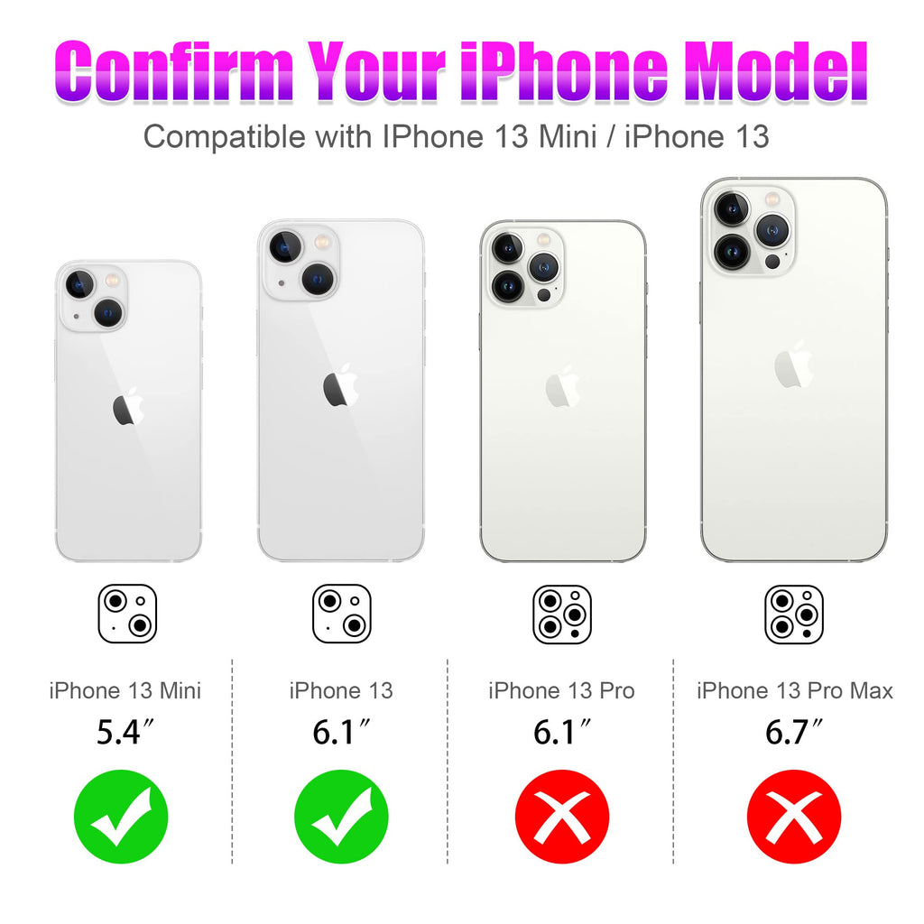 AGVEE 3+3 6 Pack for iPhone 13 & Mini Camera Lens Protector Cover