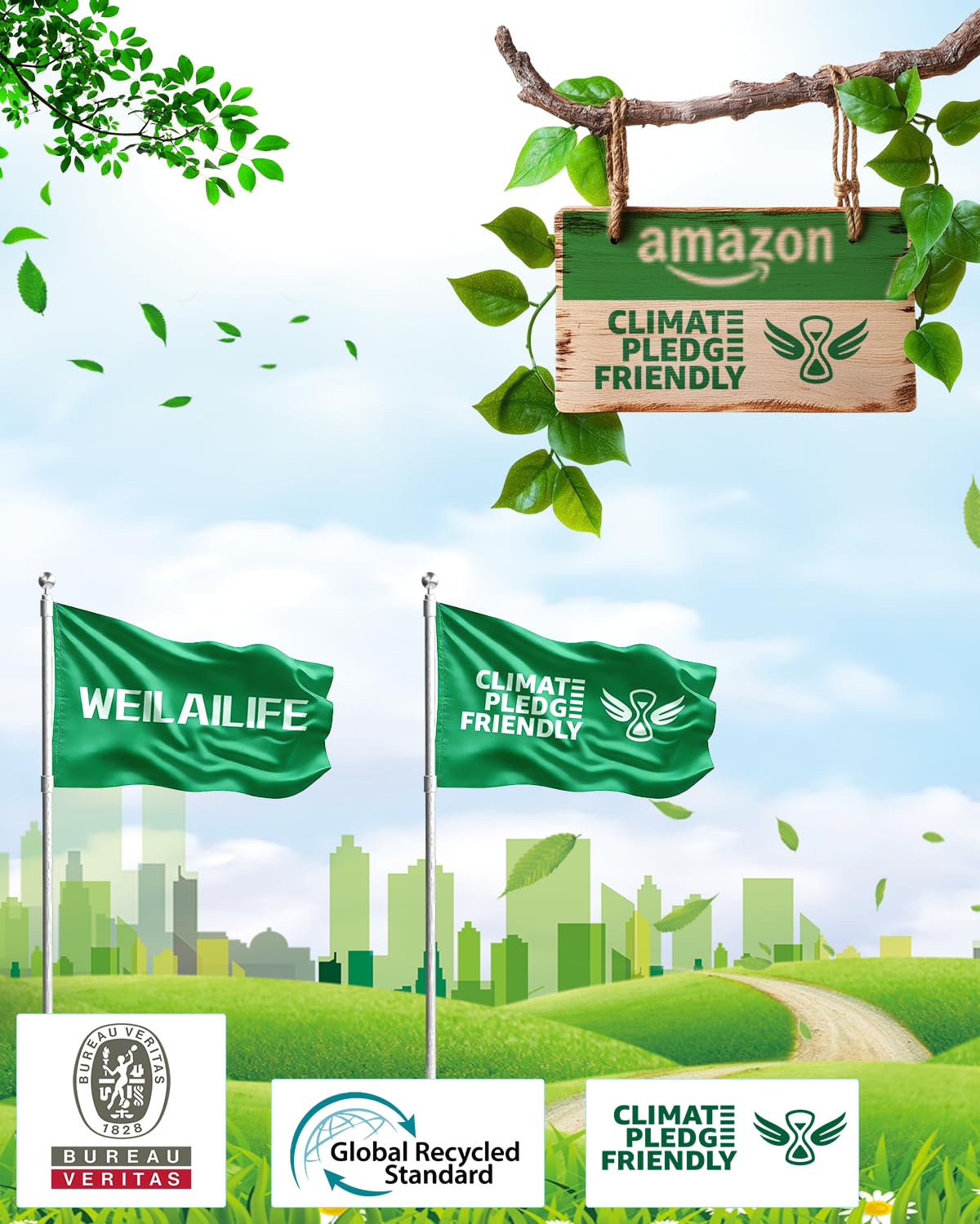WEILAILIFE 【Dual Antenna Enhanced】 Outdoor Wireless Security Camera System